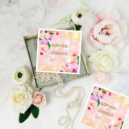 Romantic Orchid Bouquet Elegant Classy Bröllop Pappersservett