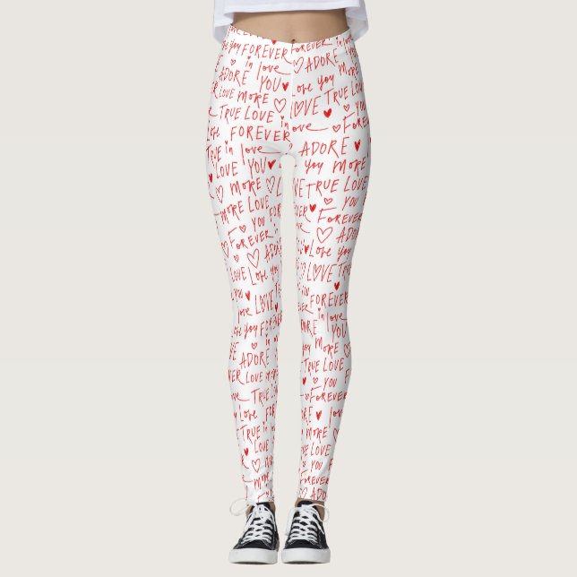 Romantic Ord Valentines day Leggings (Framsida)