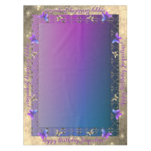 Romantic Ornate Ro Butterfly Birthday Tablecloth