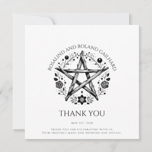Romantic Pagan Wicca Bröllop - platta tackkort Tack Kort