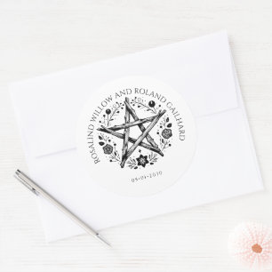 Romantic Pagan Wicca Bröllop Runt Klistermärke