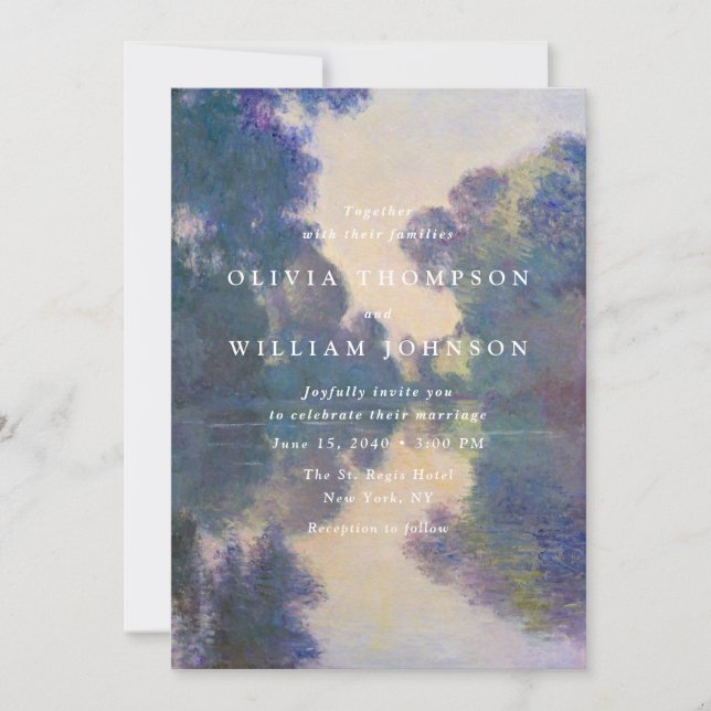 Romantic Painted Landscape Wedding Invitation Inbjudningar (Framsida)