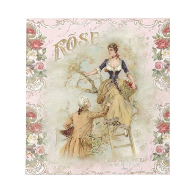 Romantic Paris Älskare rosa shabbychic Anteckningsblock (Framsida)