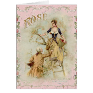 Romantic Paris Älskare rosa shabbychic Hälsningskort