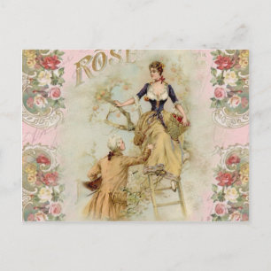 Romantic Paris Älskare rosa shabbychic Vykort