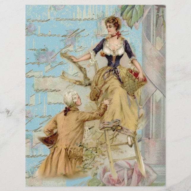 Romantic Paris Älskare Shabbychic Blue (Framsida)