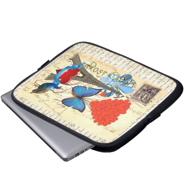 Romantic Paris collage Laptop Sleeve (Framre botten)