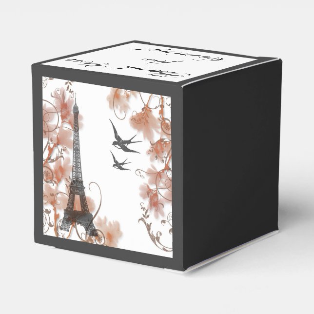 Romantic Paris Eiffel Torn bröllopsförmånslåda Presentaskar (Baksidan Sidan)