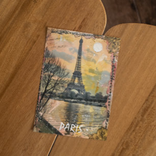 Romantic Paris Frankrike Vintage resor Vykort