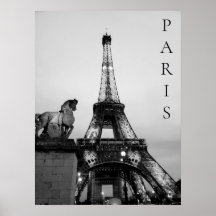 Romantic Paris Lit Up Eiffel Torn Black White