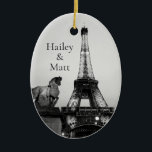 Romantic Paris Lit Up Eiffel Torn Bröllop Julgransprydnad Keramik<br><div class="desc">En unik syn på Eiffel Torn tände på Valentines day. Dessa prydnadsföremål är perfekter för bröllop och årsdagar. Detta romantiska fotografi togs när jag var på min smekmånad i Paris på Valentines day. Det blir inte mer romantiskt än så.</div>