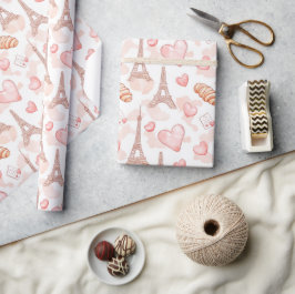 Romantic Paris-Thated Wrapping Papper Presentpapper
