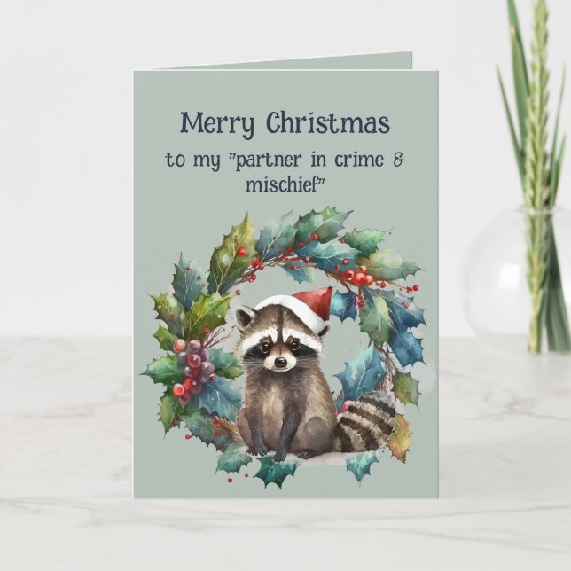 Romantic Partner in Crime & MisChief Raccoon Kort (Framsida)