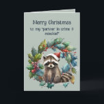Romantic Partner in Crime & MisChief Raccoon Kort<br><div class="desc">Romantisk julpartner i Roligten Crime & MisChief Raccoon Animal</div>