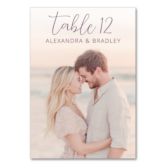 Romantic Pastel Beach Photo Bordsnummer (Baksidan)