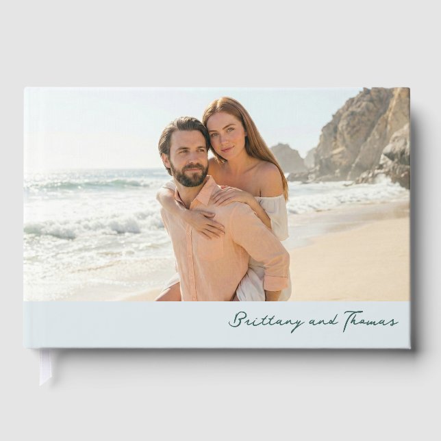 Romantic Pastel Beach Photo Gästböcker (Framsida)