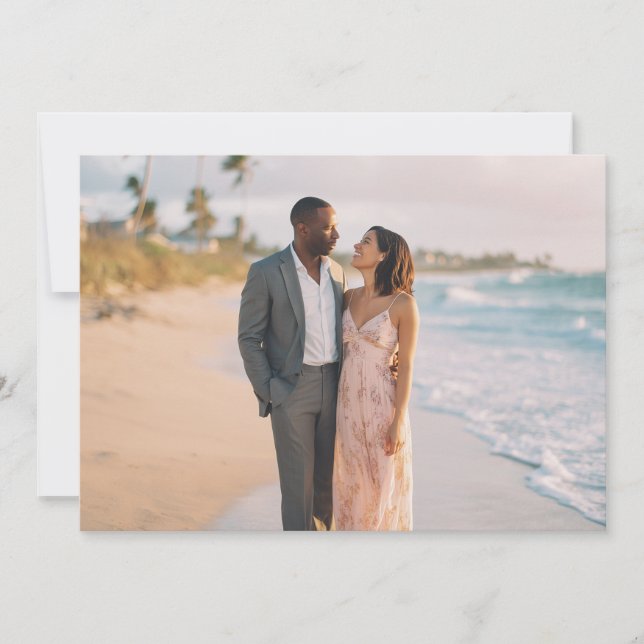 Romantic Pastel Beach Photo Inbjudningar (Framsida)
