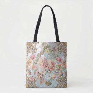 Romantic Pastel Blommigts Blues  Tygkasse
