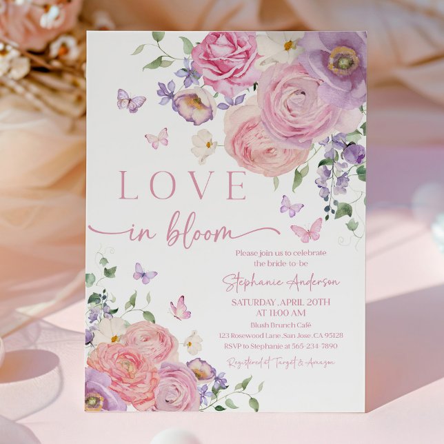 Romantic Pastel Floral Bridal Shower Invitation Inbjudningar (Skapare uppladdad)