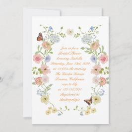 Romantic Pastel Floral Bridal Shower Invitation Inbjudningar