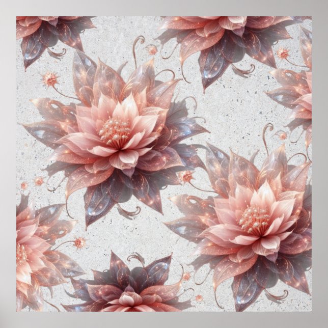 Romantic Pastel Floral Illustration – Modern Wall  Poster (Framsidan)