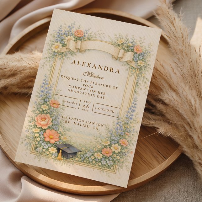 Romantic Pastel Graduation Party Inbjudningar (Skapare uppladdad)