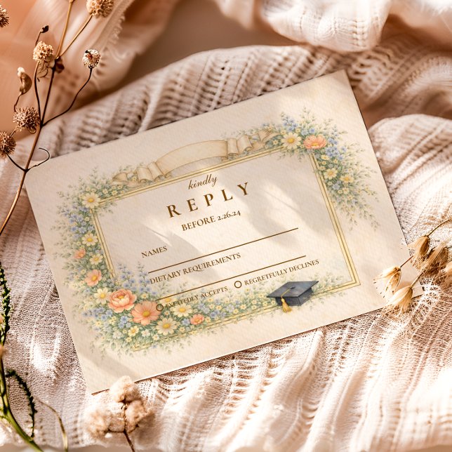 Romantic Pastel Graduation Party OSA Kort (Skapare uppladdad)