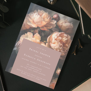 Romantic Pastel Peony Blommigts Möhippa Inbjudningar