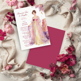 Romantic Pastel Regency Lady Floral Wisteria Inbjudningar