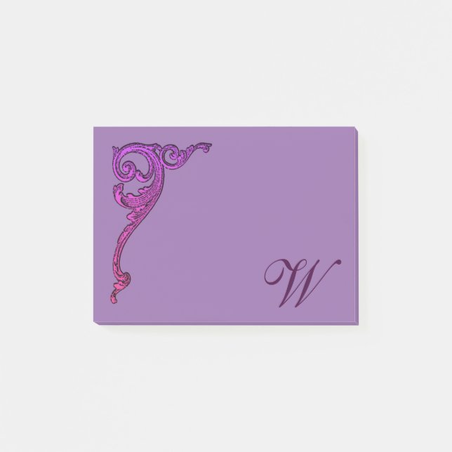 Romantic Pastel Steampunk Goth Monogrammed Post-it Block (Framsida)