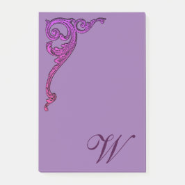 Romantic Pastel Steampunk Goth Monogrammed Post-it Block