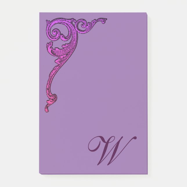 Romantic Pastel Steampunk Goth Monogrammed Post-it Block (Framsida)
