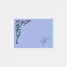 Romantic Pastel Steampunk Goth Monogrammed Post-it Block