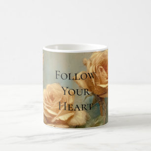 Romantic Peach Ro Blommigt Kaffemugg