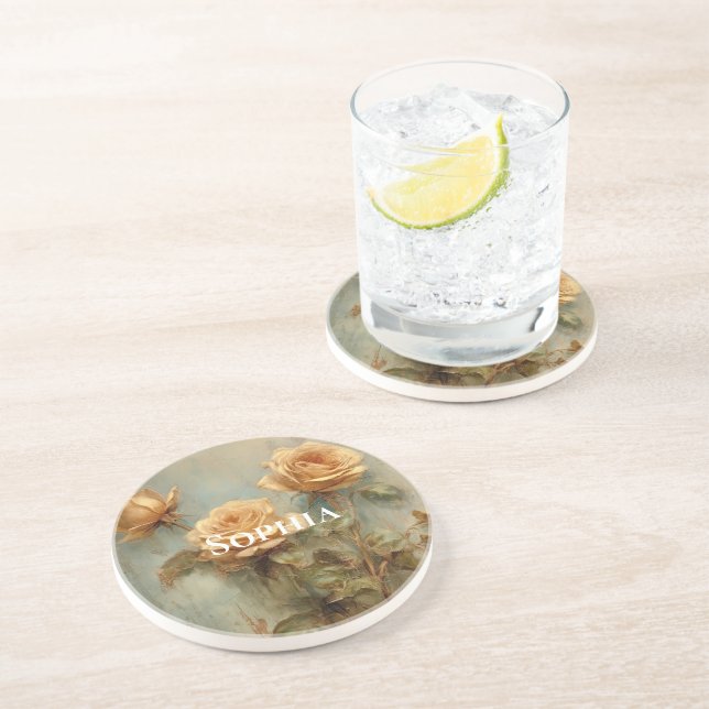 Romantic Peach Ro Blommigt Underlägg (Sidan)