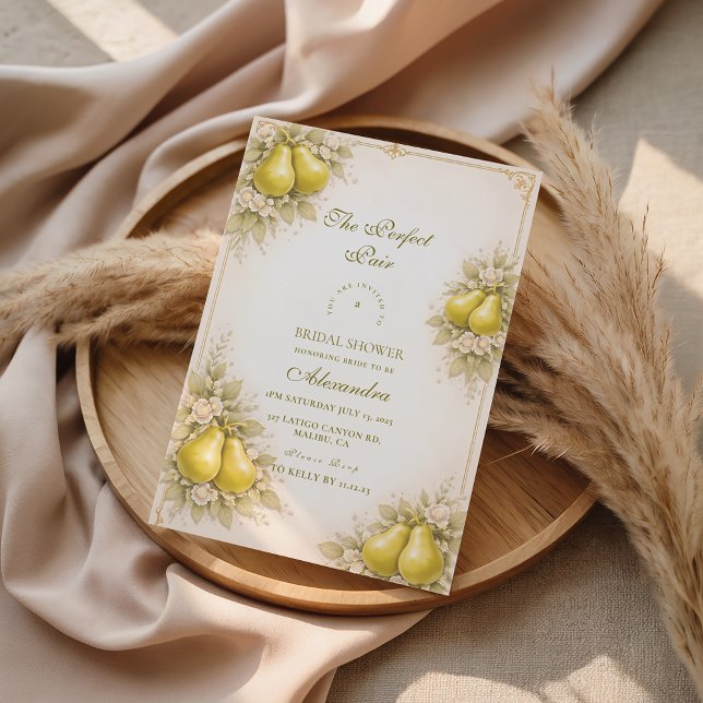 Romantic Pear Garden Bridal Shower Inbjudningar (Skapare uppladdad)
