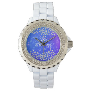 Romantic Pearls Blue Lila eWatch Watch Watch Armbandsur