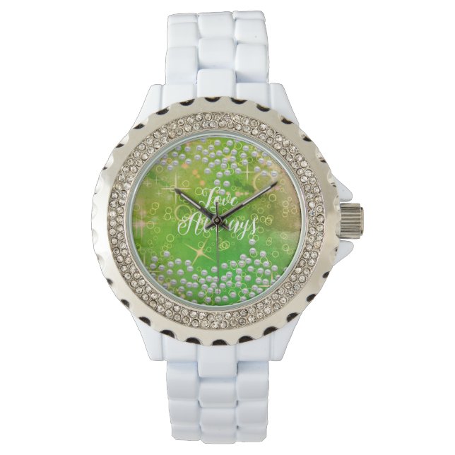 Romantic Pearls Grönt eWatch Watch Watch Armbandsur (Framsida)