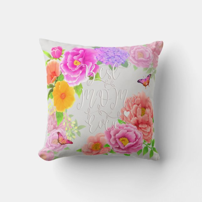 Romantic Peonies Garden Best Mamma Grått Kudde (Framsida)