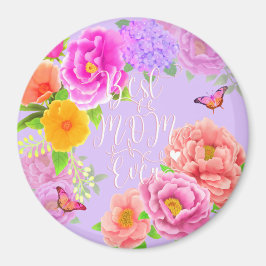 Romantic Peonies Garden Lila Best Mamma Magnet