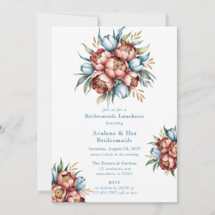 Romantic Peonies & Tulips Bridesmaids Luncheon Inbjudningar