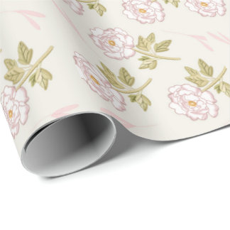 Romantic Peony Blommigt Wrapping Papper Presentpapper