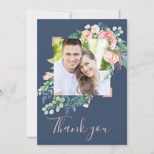 Romantic Peony Flowers | Blåfoto - tackkort Tack Kort (Framsida)
