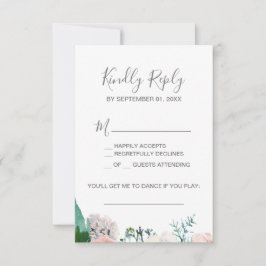 Romantic Peony Flowers Sång Request OSA kort
