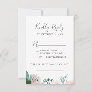 Romantic Peony Flowers Sång Request OSA kort