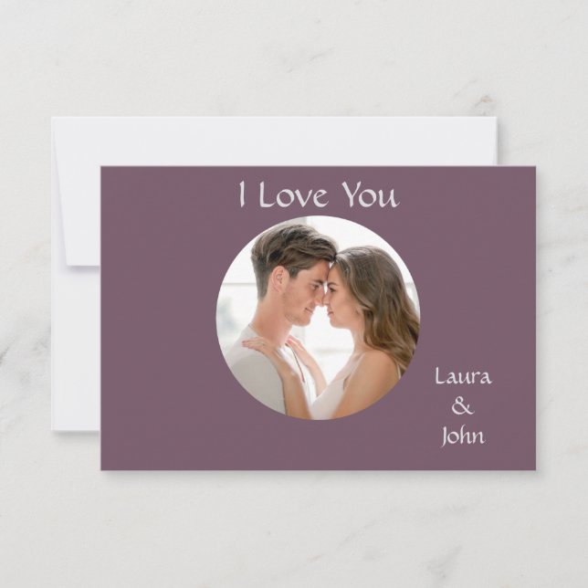 Romantic Personalized Couple Photo with Names Card (Framsida)