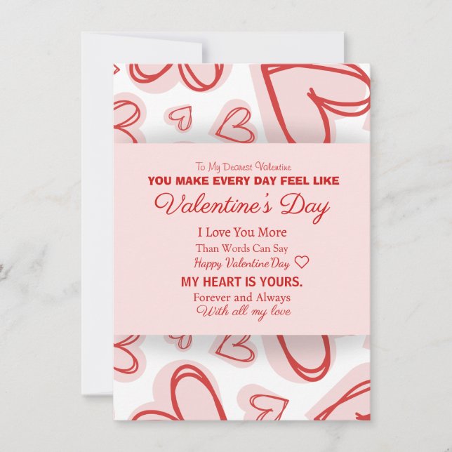 Romantic Personalized Valentine's Day Card  Anteckningskort (Framsida)