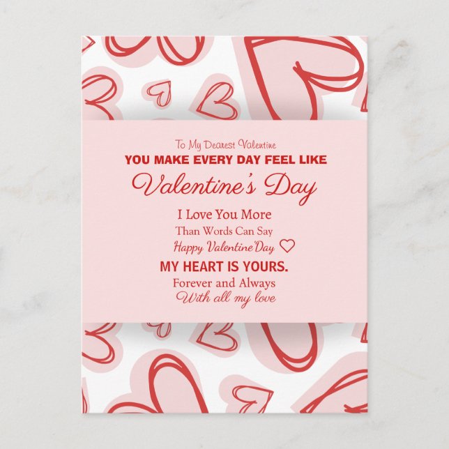 Romantic Personalized Valentine's Day Card  Vykort (Framsida)