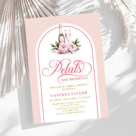 Romantic petals and prosecco invite editable inbjudningar