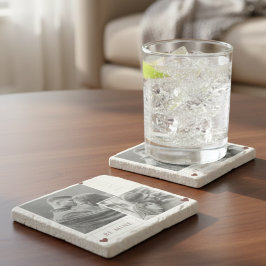 Romantic Photo Collage, Rustic "Be Mine" keepsake Stenunderlägg